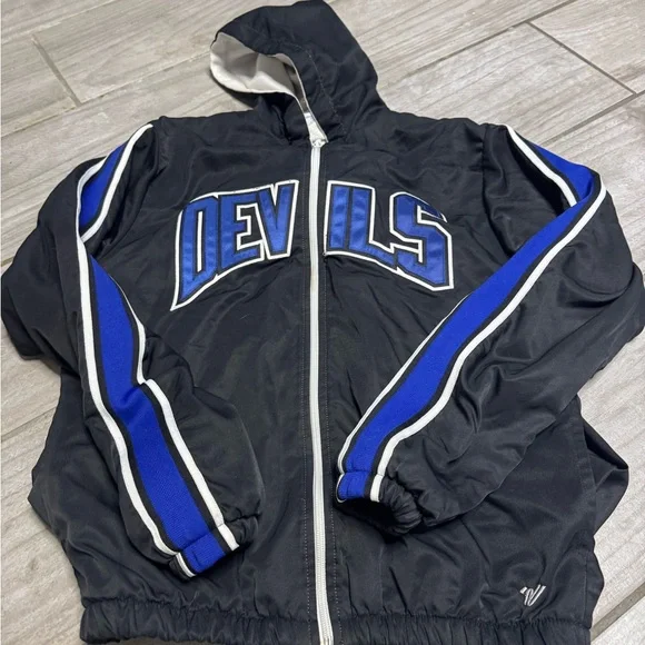 Varsity Black and Blue Women's Jacket - Picture 1 of 2